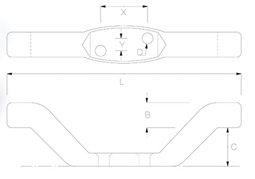 Halyard Cleats Technical Drawing