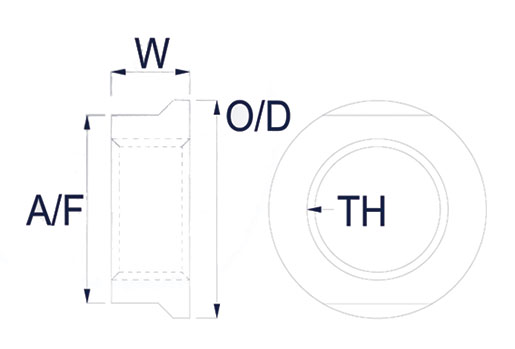 Round Locking Nuts Technical Drawing