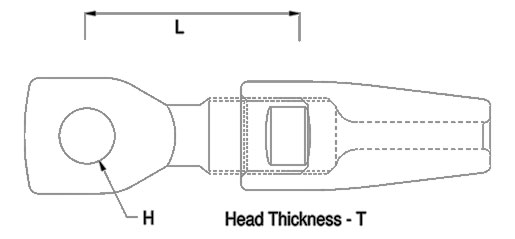 Rod Marine Eye Assemblies Technical Drawing