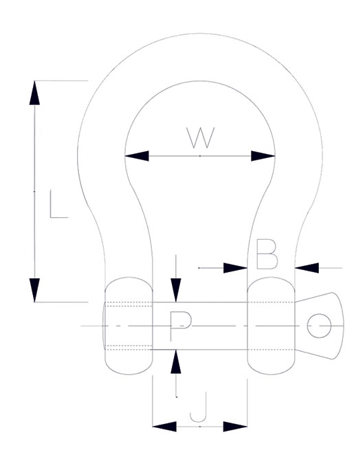 Bow Marine Shackles Technical Drawing