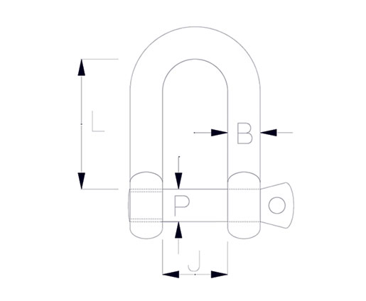 D & Wide D Marine Shackles Technical Drawing