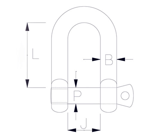 High Resistance Marine Shackle Technichal Drawing