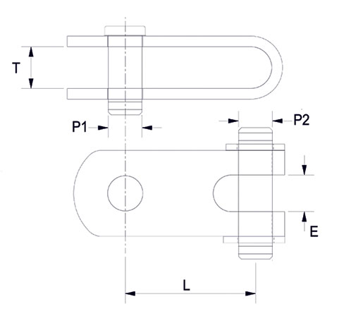 Stainless Steel Double Jaw Toggles Technical Drawing