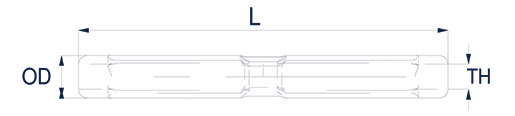 Turnbuckle Bodies - Open & Closed Design Technical Drawing